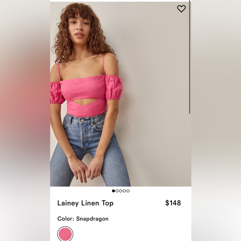 Reformation Lainey top - Snapdragon Pink size 2